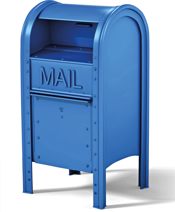 Photo of blue mailbox