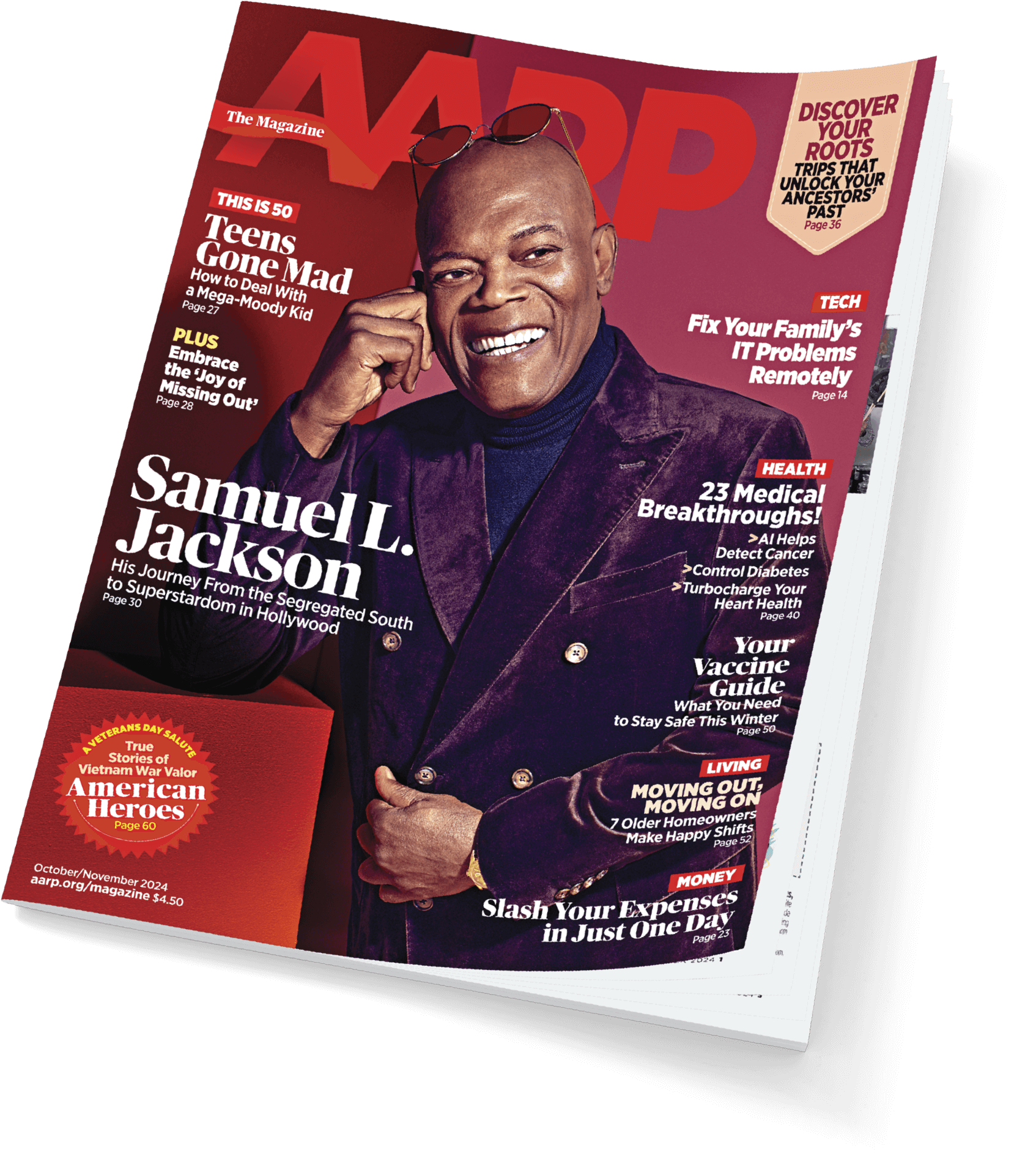 Samuel L. Jackson cover of AARP The Magazine