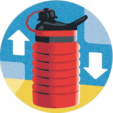 Illustration of collapsible water bottle