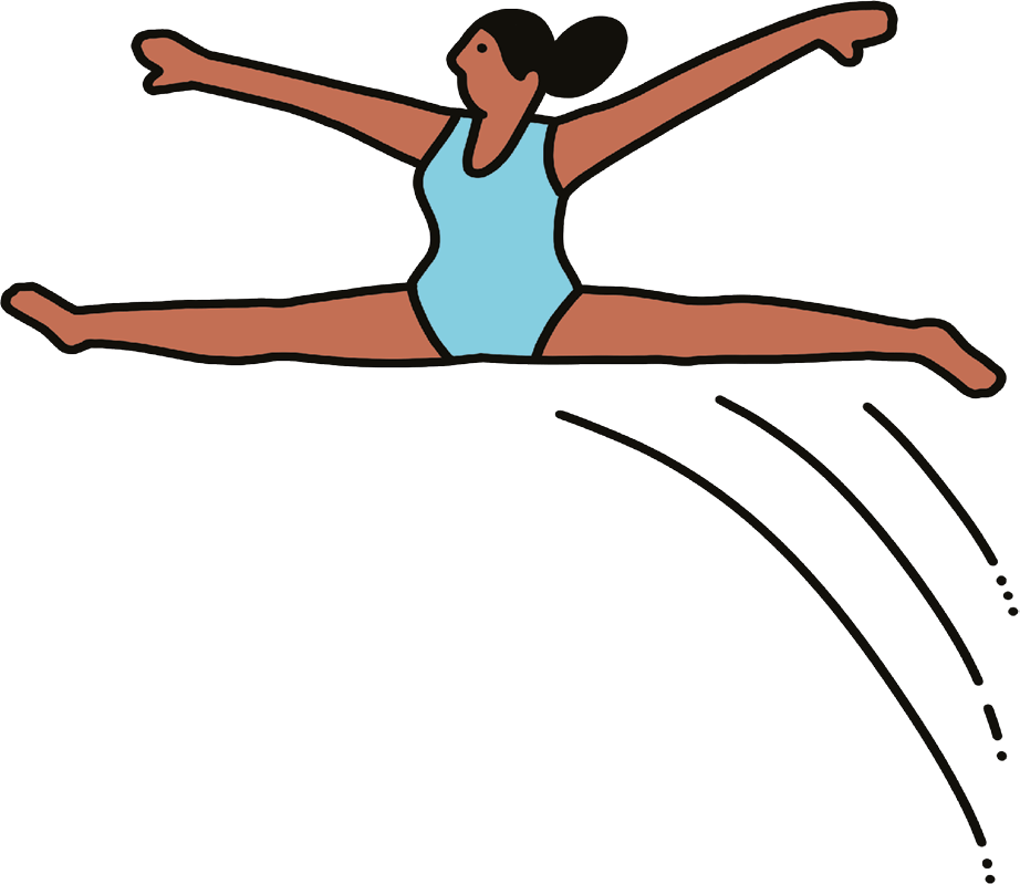 Illustration of a jumping gymnast