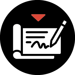 Icon of a signed check