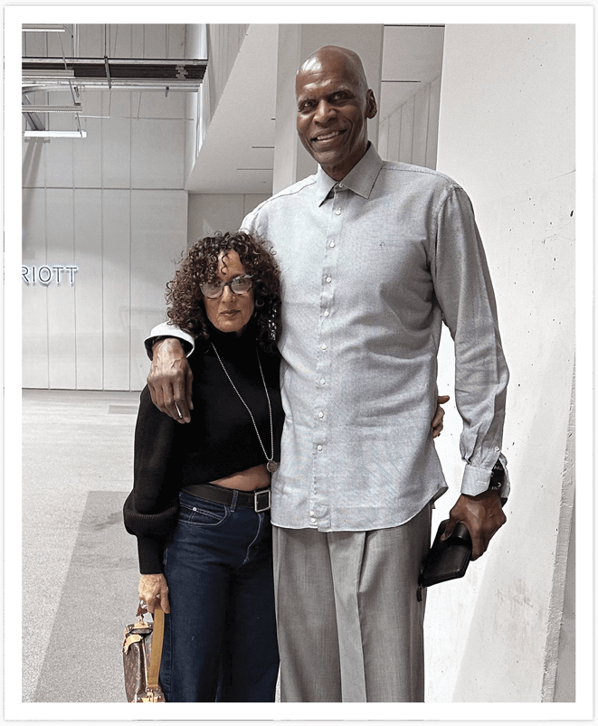 Image of Esther Rose and Robert Parish from 2024, who were reunited nine years ago.