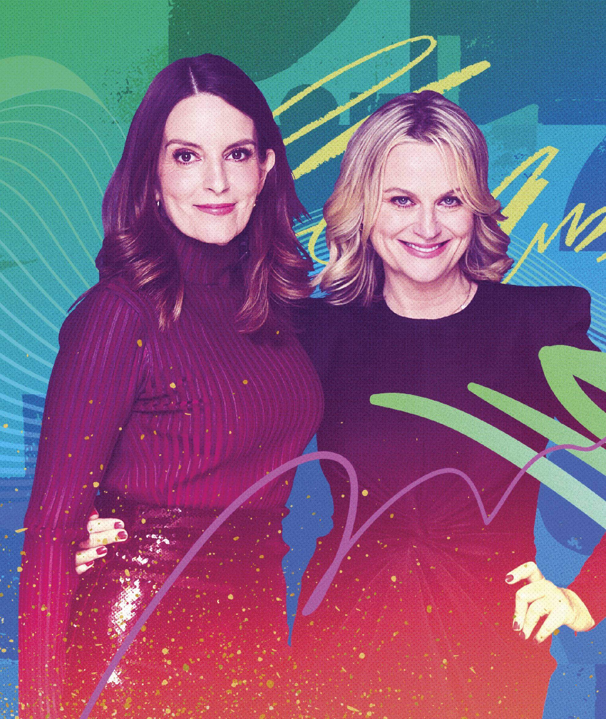 Photo collage of Tina Fey and Amy Poehler
