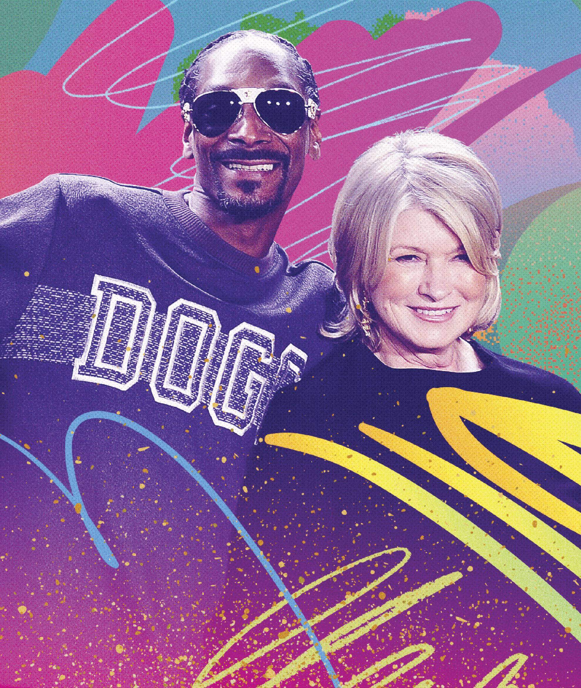 Photo collage of Snoop Dogg and Martha Stewart