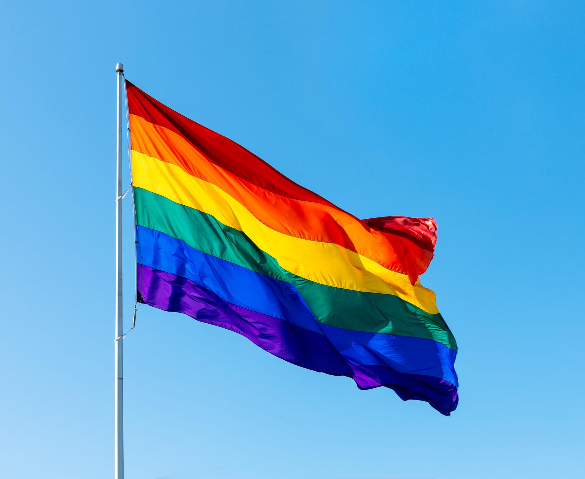 Photo of a rainbow Pride flag