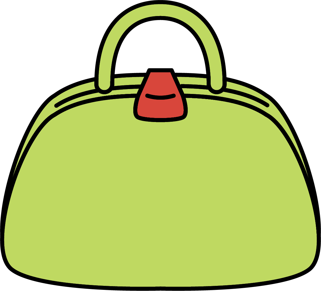 Illustration of a lime green woman's purse