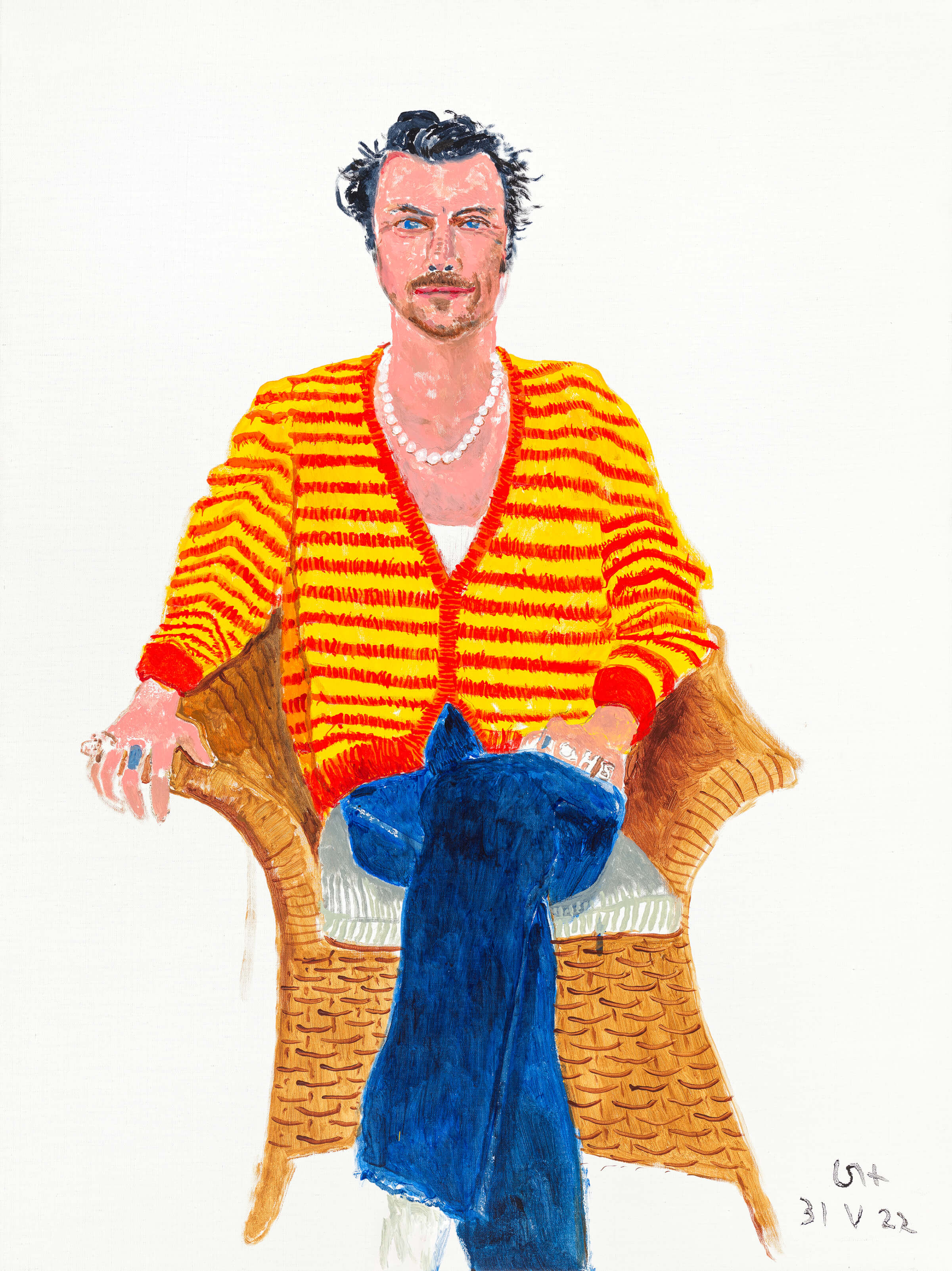 Photo of David Hockney's portrait of Harry Styles