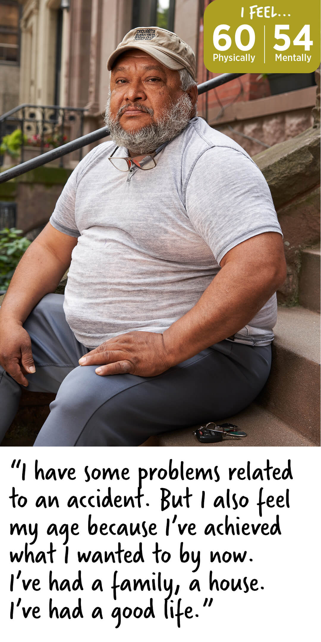 Photo of Juan Jimenez sitting on the steps of a brownstone