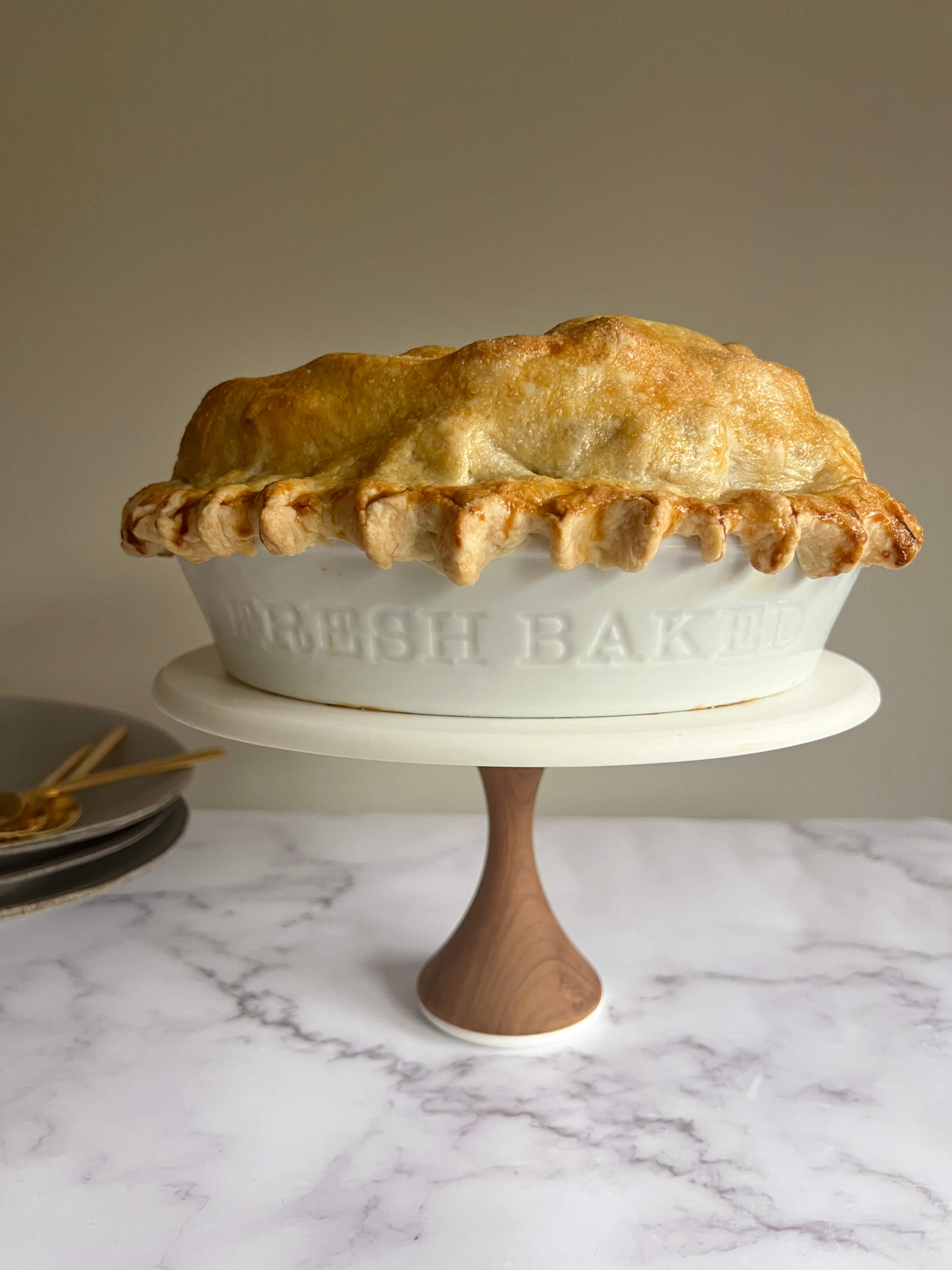 Photo of a whole pie made with Martha Stewart's pie dough recipe
