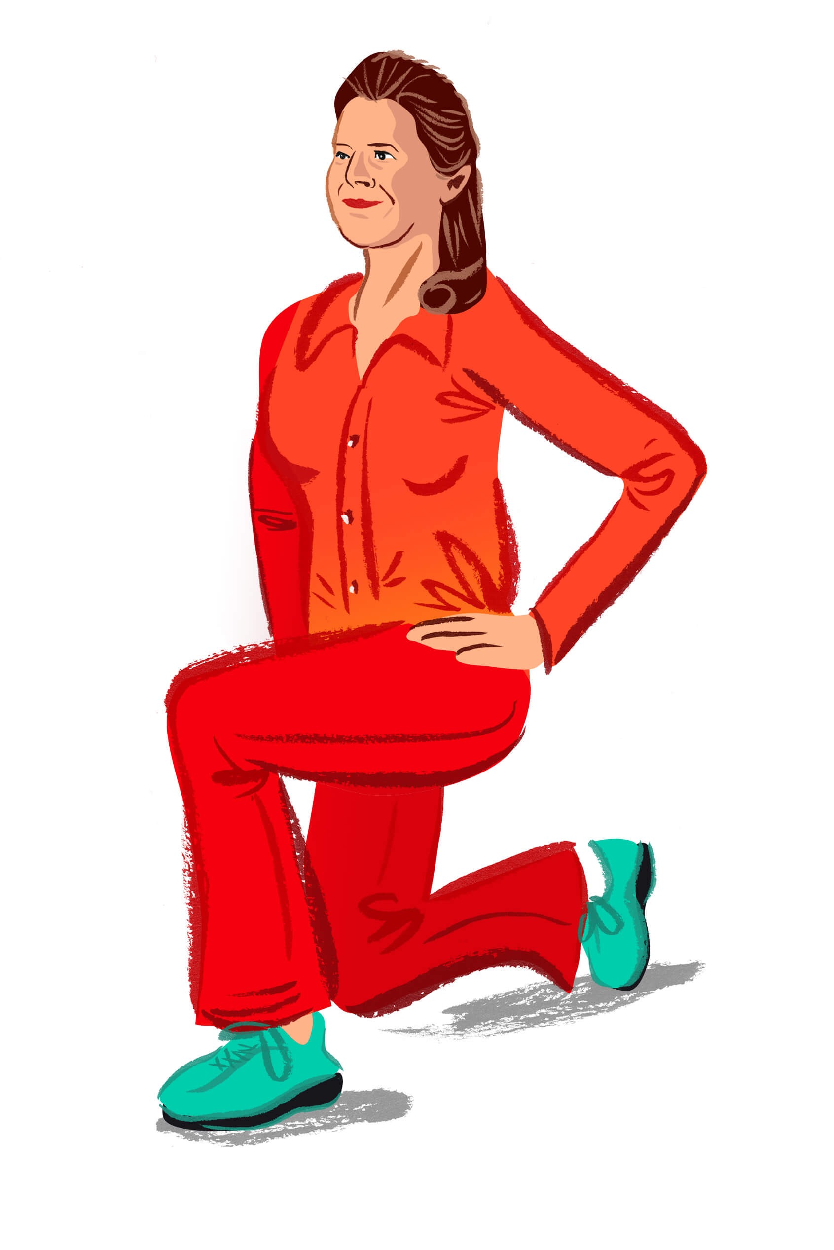 Illustration of a woman doing split squats