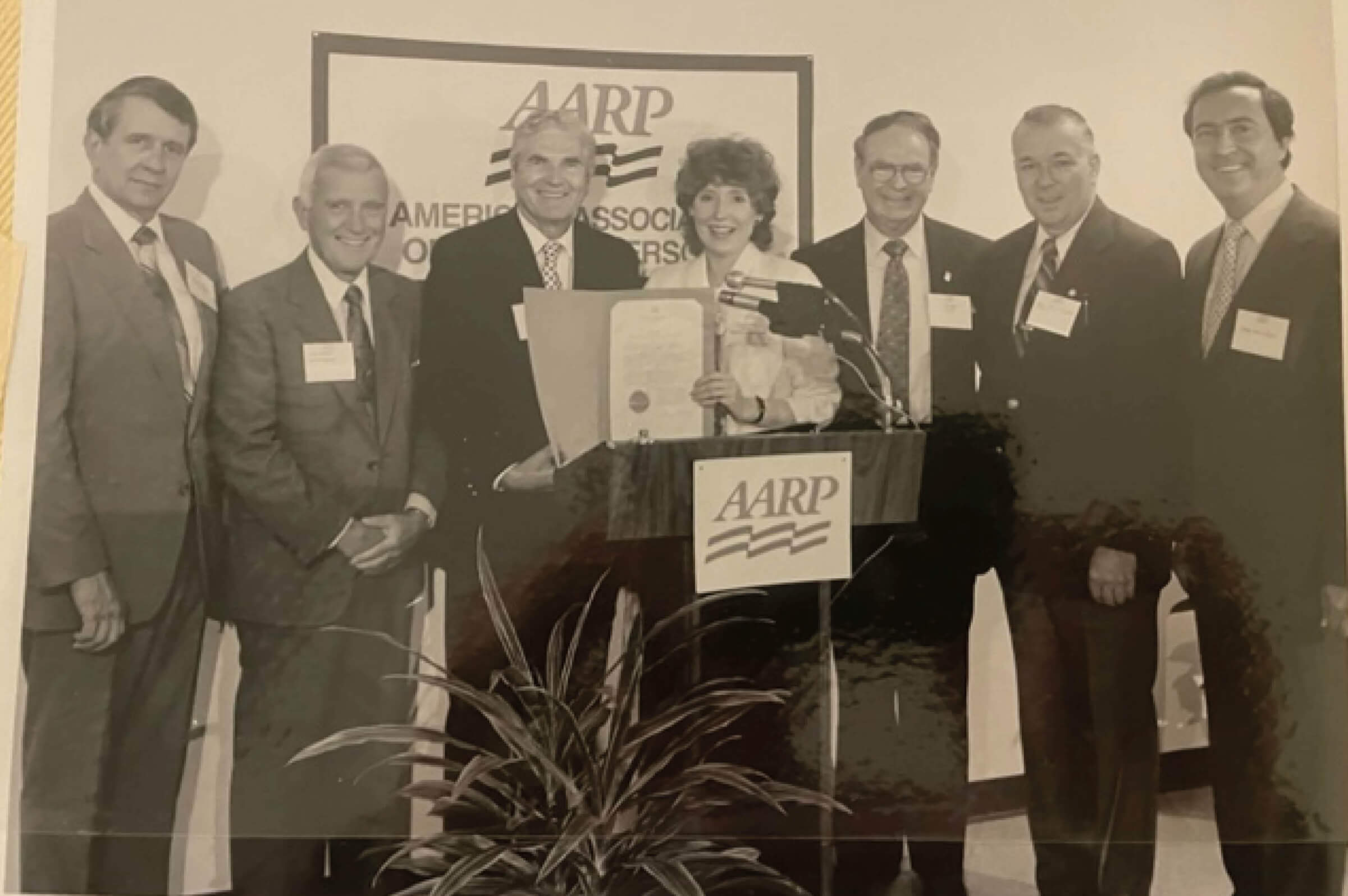 Vintage photo of the opening of AARP's first state office