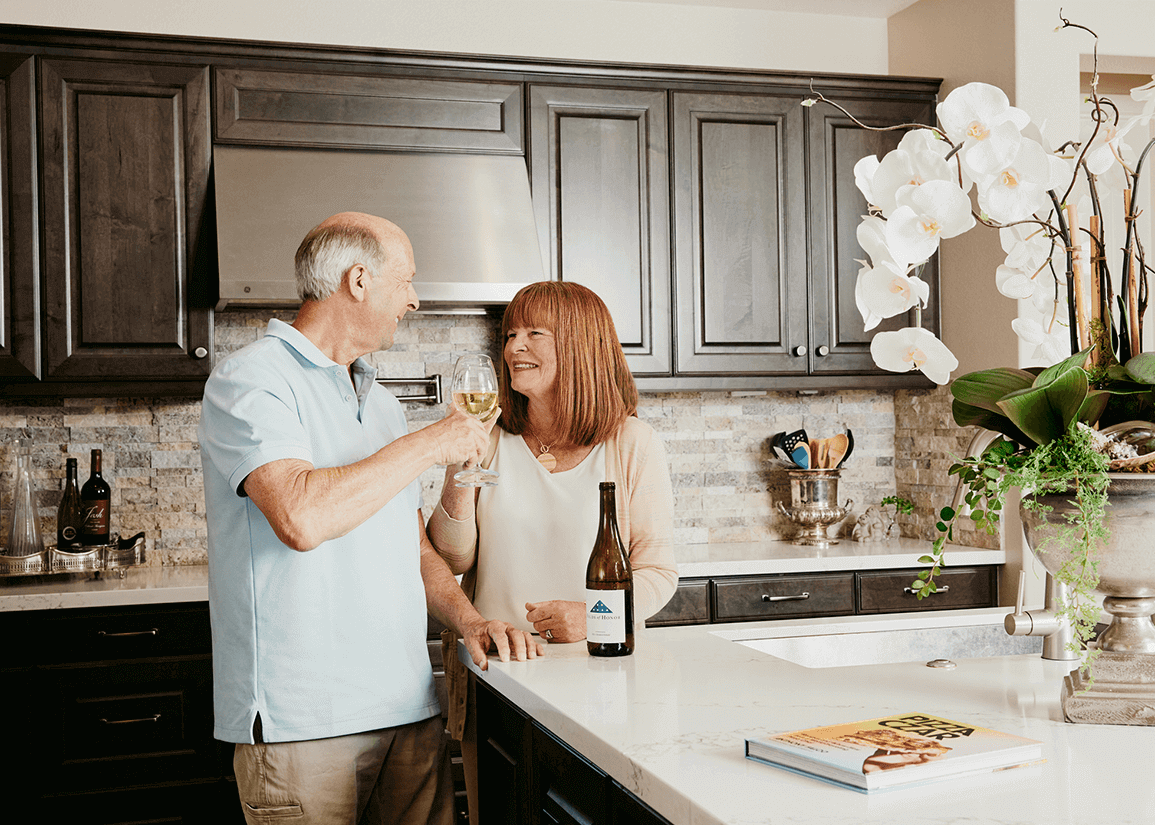 Photo of Steven and Denise Rosen in their kitchen