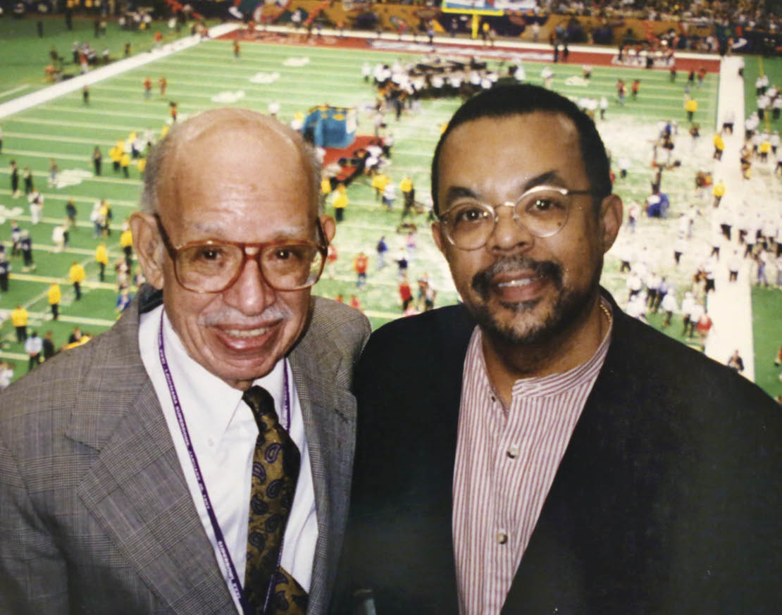 Photo of Henry Louis Gates at a Super Bowl game with his father