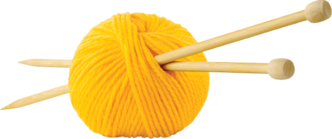 Photo of yarn with knitting needles