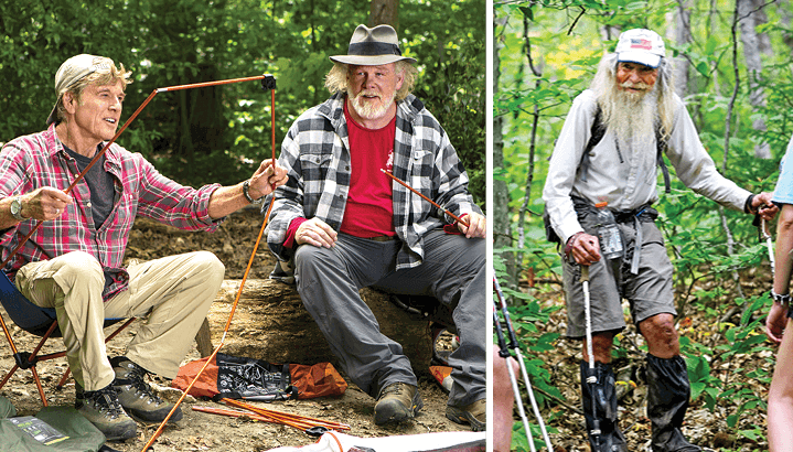 Photo of Robert Redford in A Walk in the Woods; Photo of M.J. Eberhart