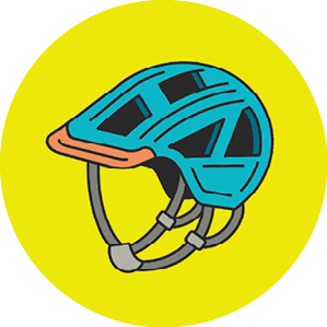 Illustration of a bike helmet