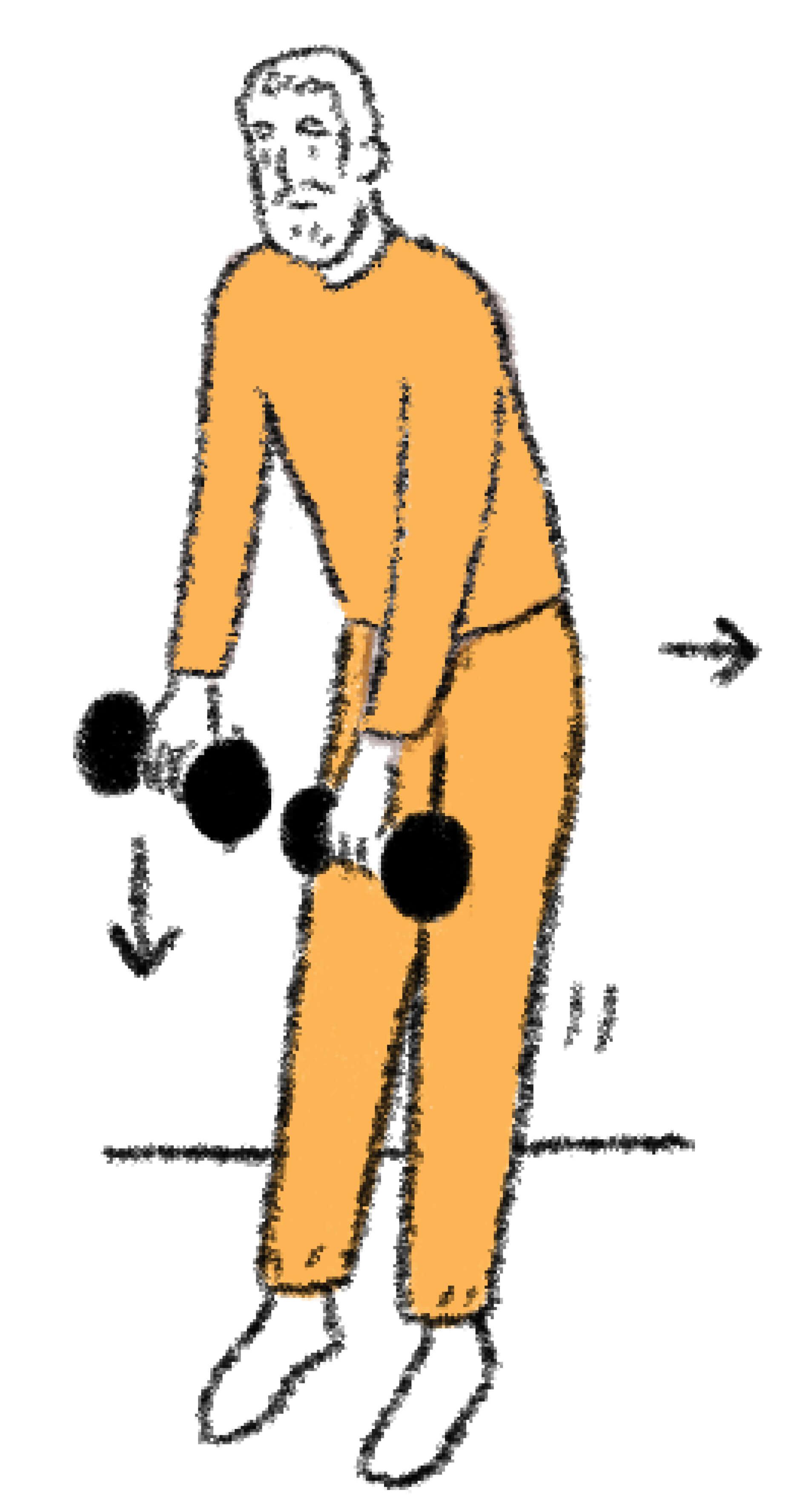 Illustration of man hinging at the hips