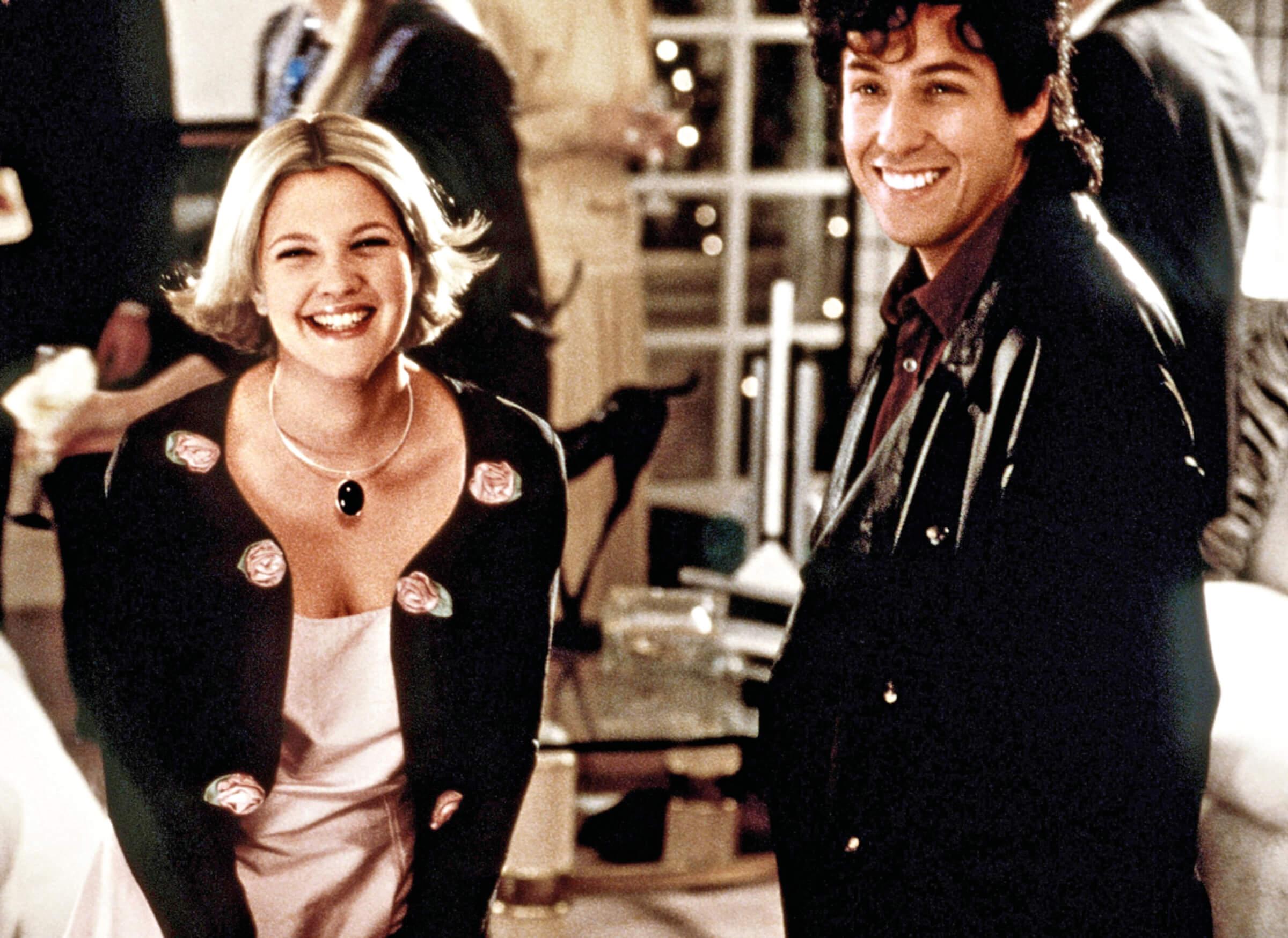 Drew with Adam Sandler in The Wedding Singer