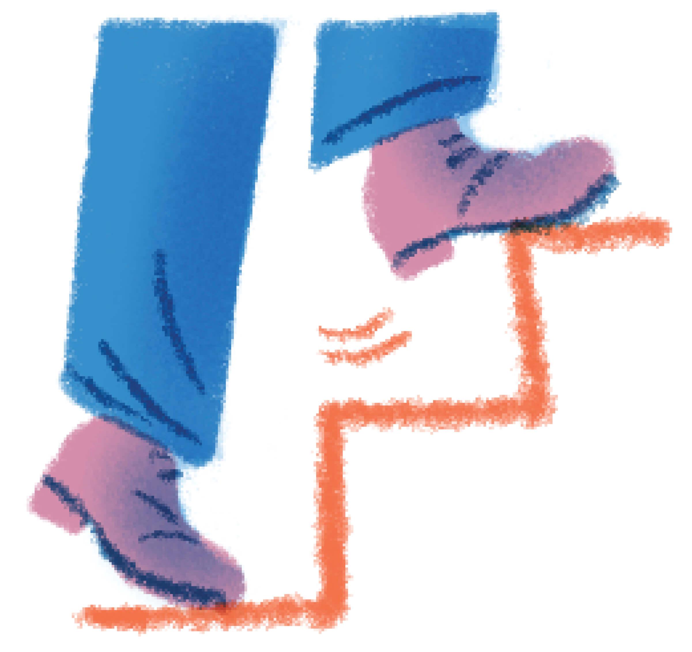 Illustration of feet climbing stairs