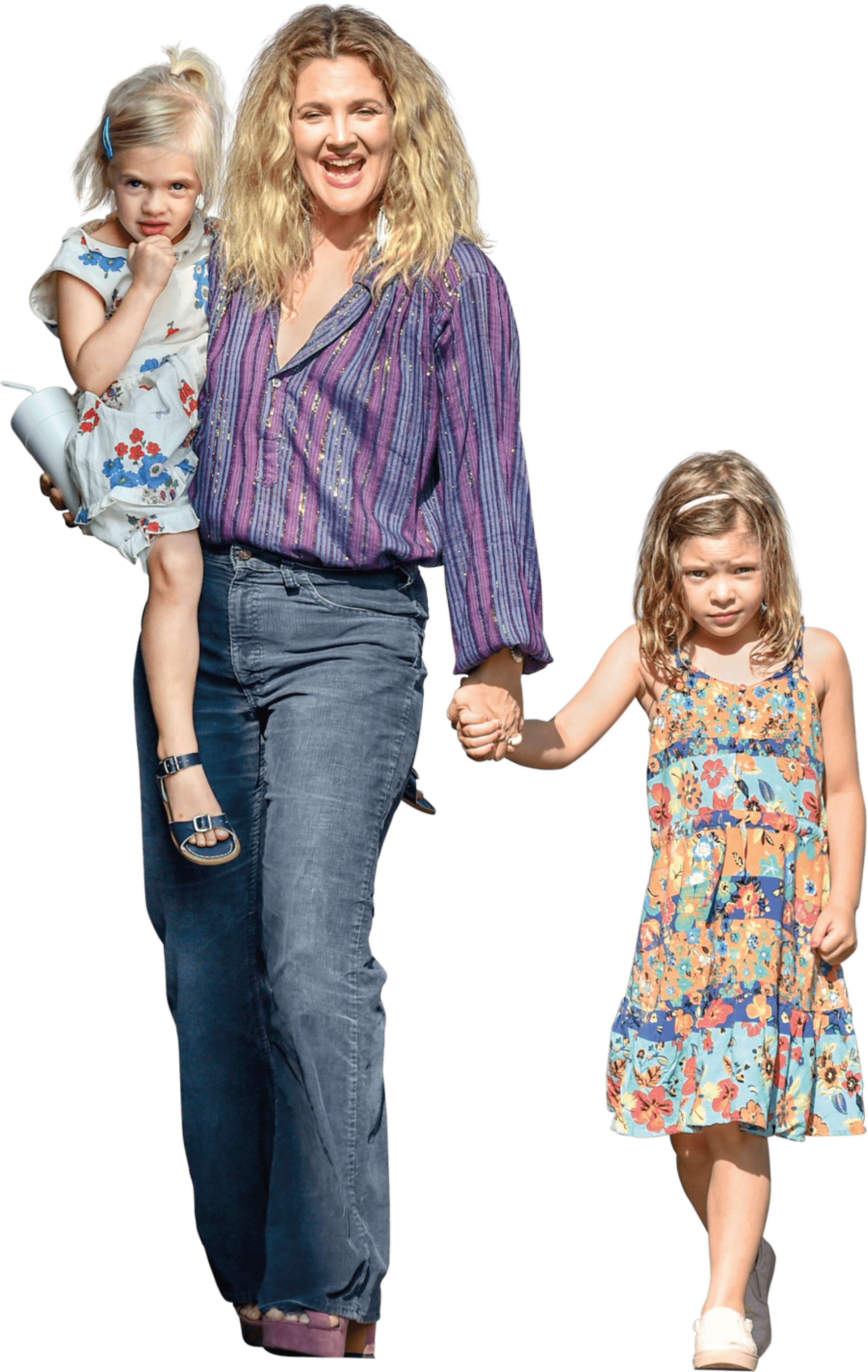 Drew with her daughters