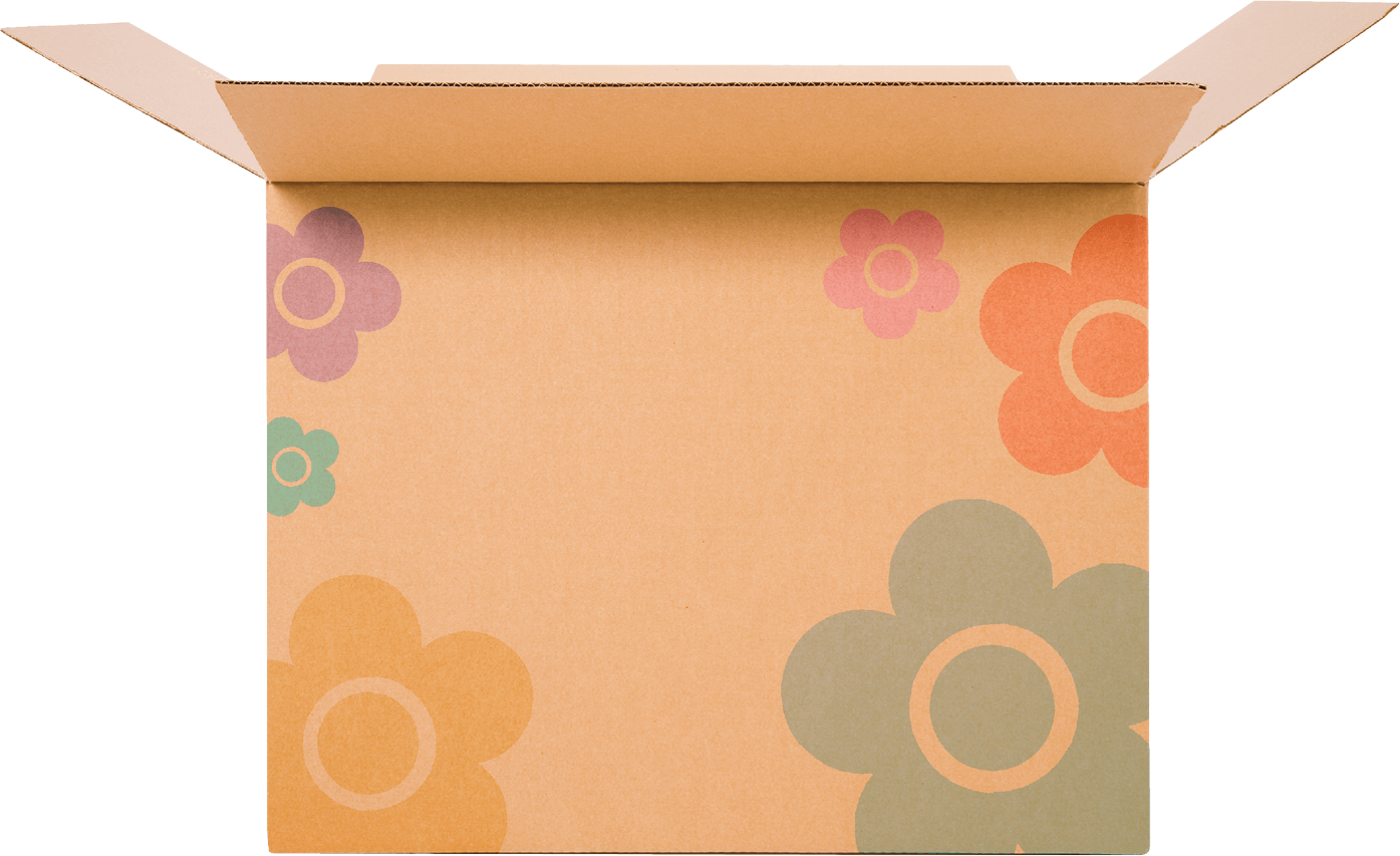 Illustration of an open moving box