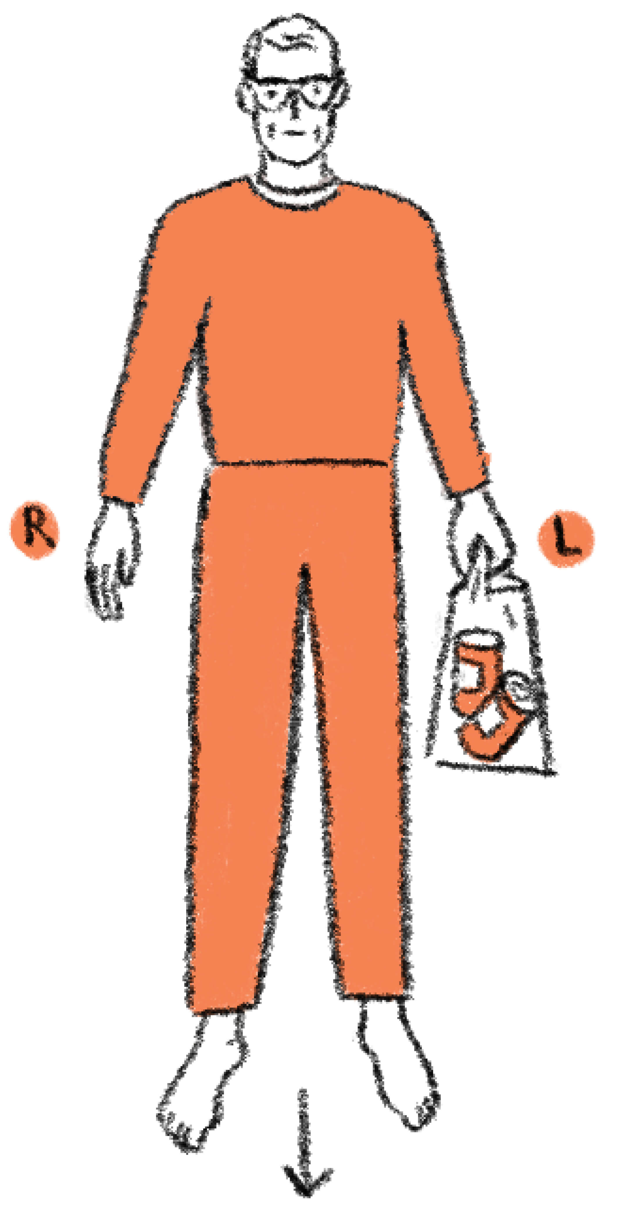 Illustration of stance to hold bag