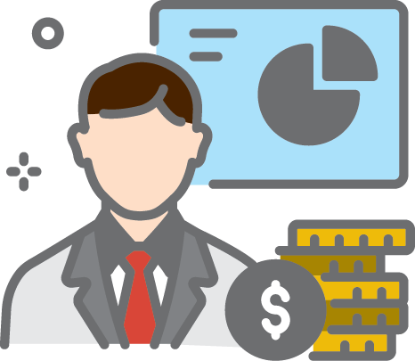 Illustration of a man in a suit with statistics behind him&nbsp;