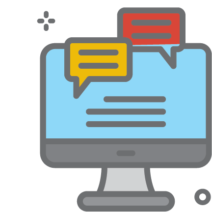 Illustration of a computer screen with messages popping out&nbsp;