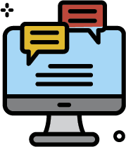 Illustration of a computer screen with messages popping out&nbsp;