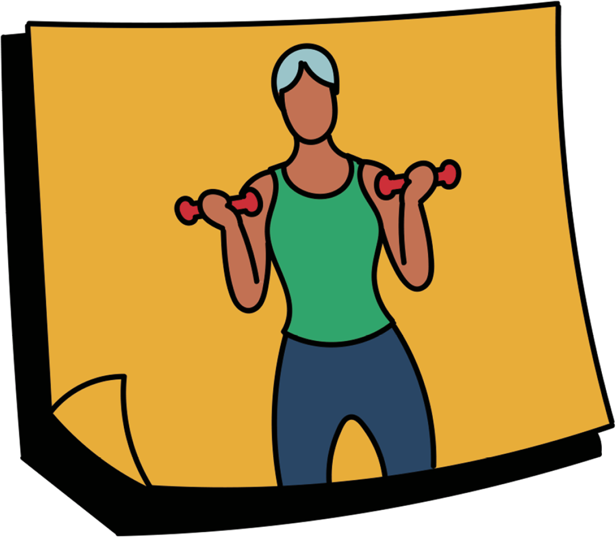 A person doing bicep curls