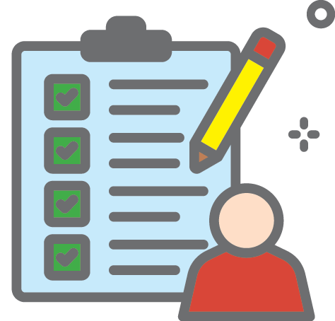 Illustration of a clipboard with a checklist and a pencil&nbsp;