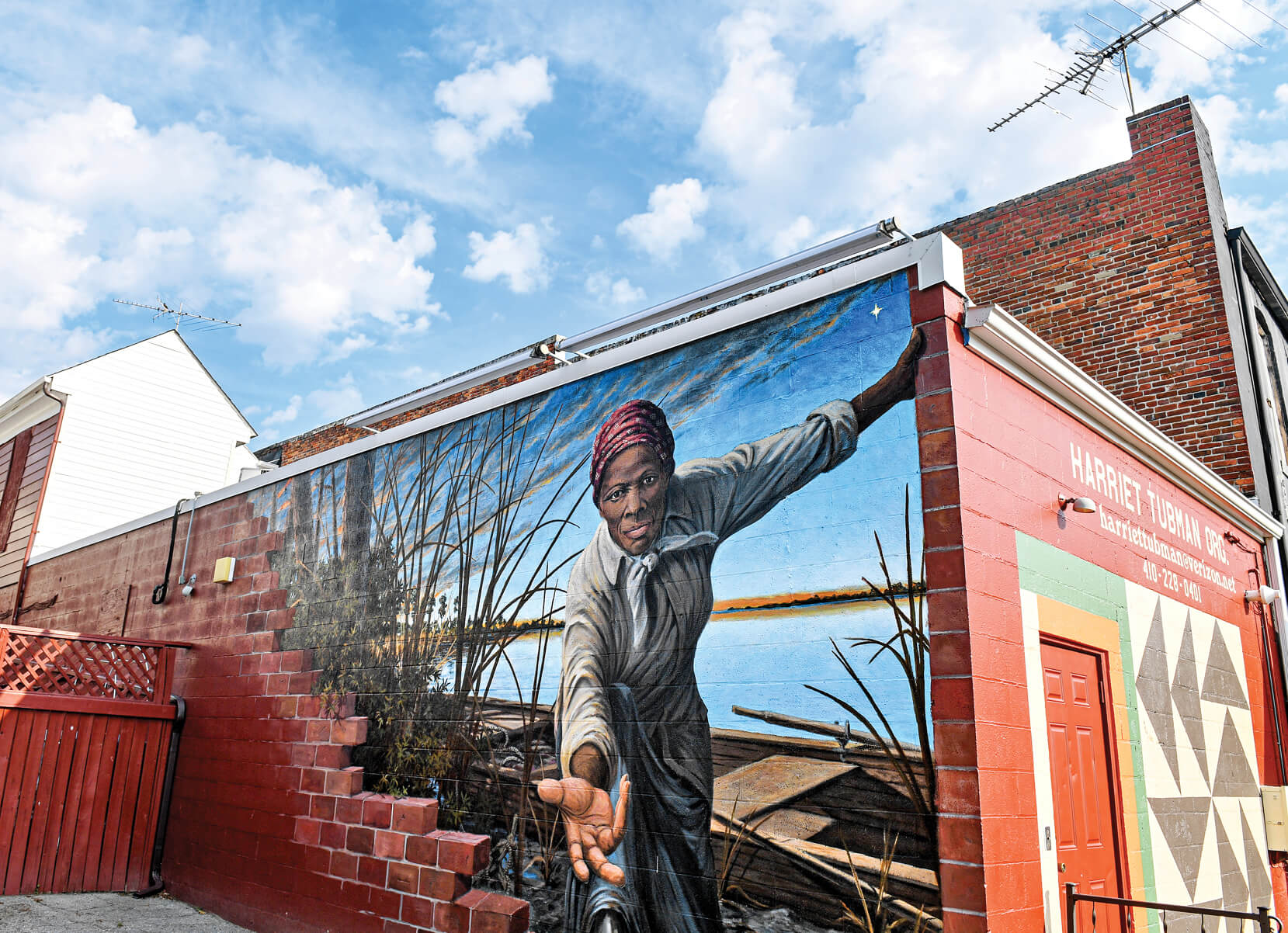 Photo of a mural of Harriet Tubman