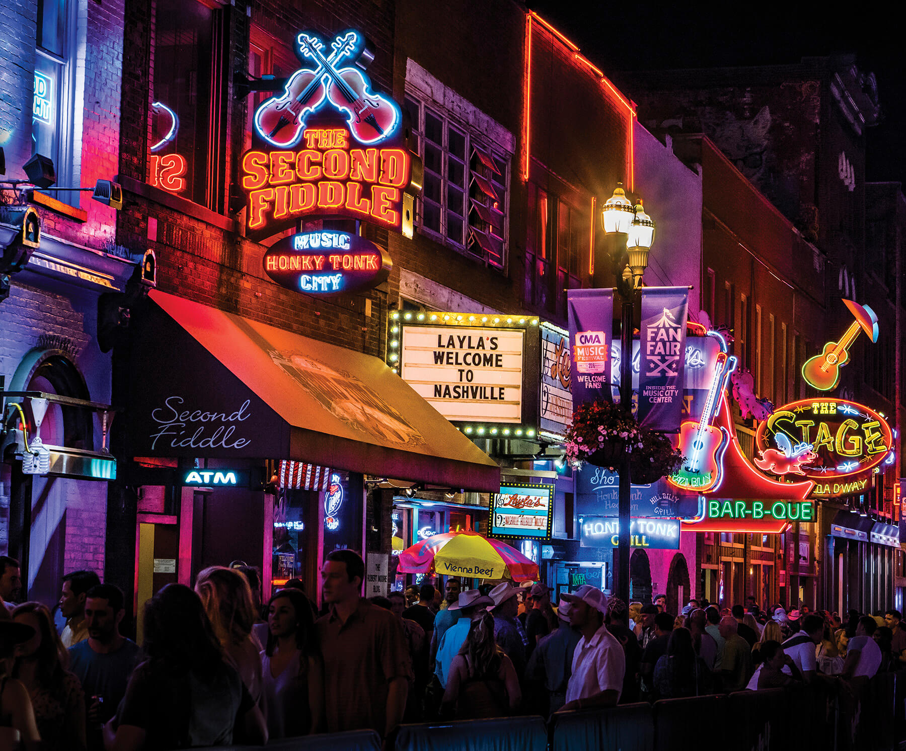 Photo of downtown Nashville at night