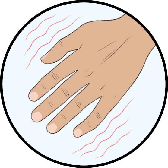 Illustration of hand tremor