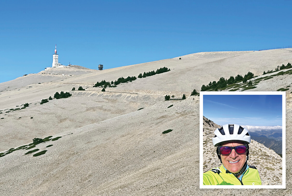 Photo of cycling route on Mont Ventoux in France.