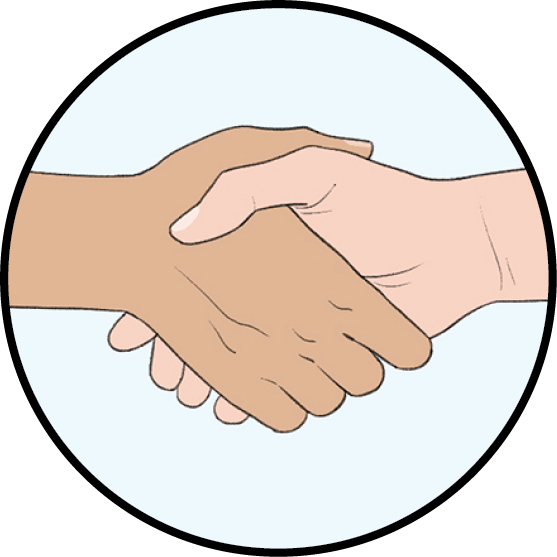 Illustration of two hands shaking