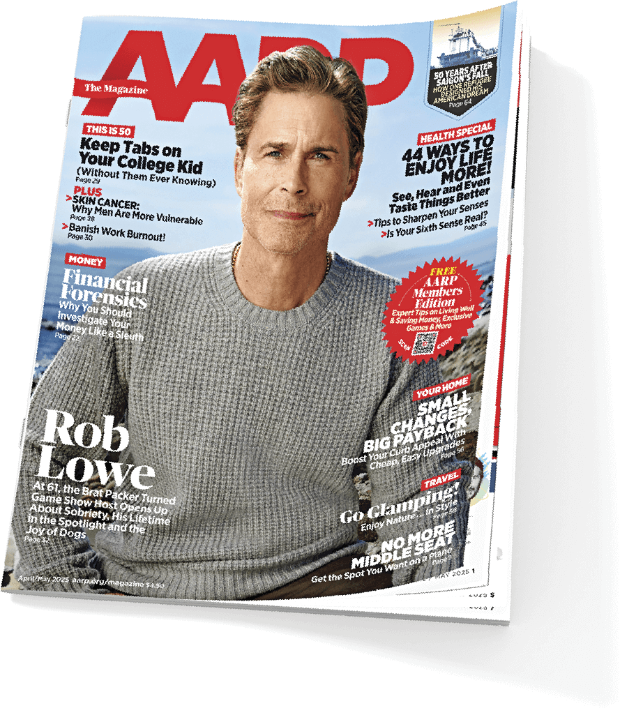 Photo of AARP The Magazine cover with Rob Lowe