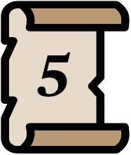 Icon of a scroll that says 5