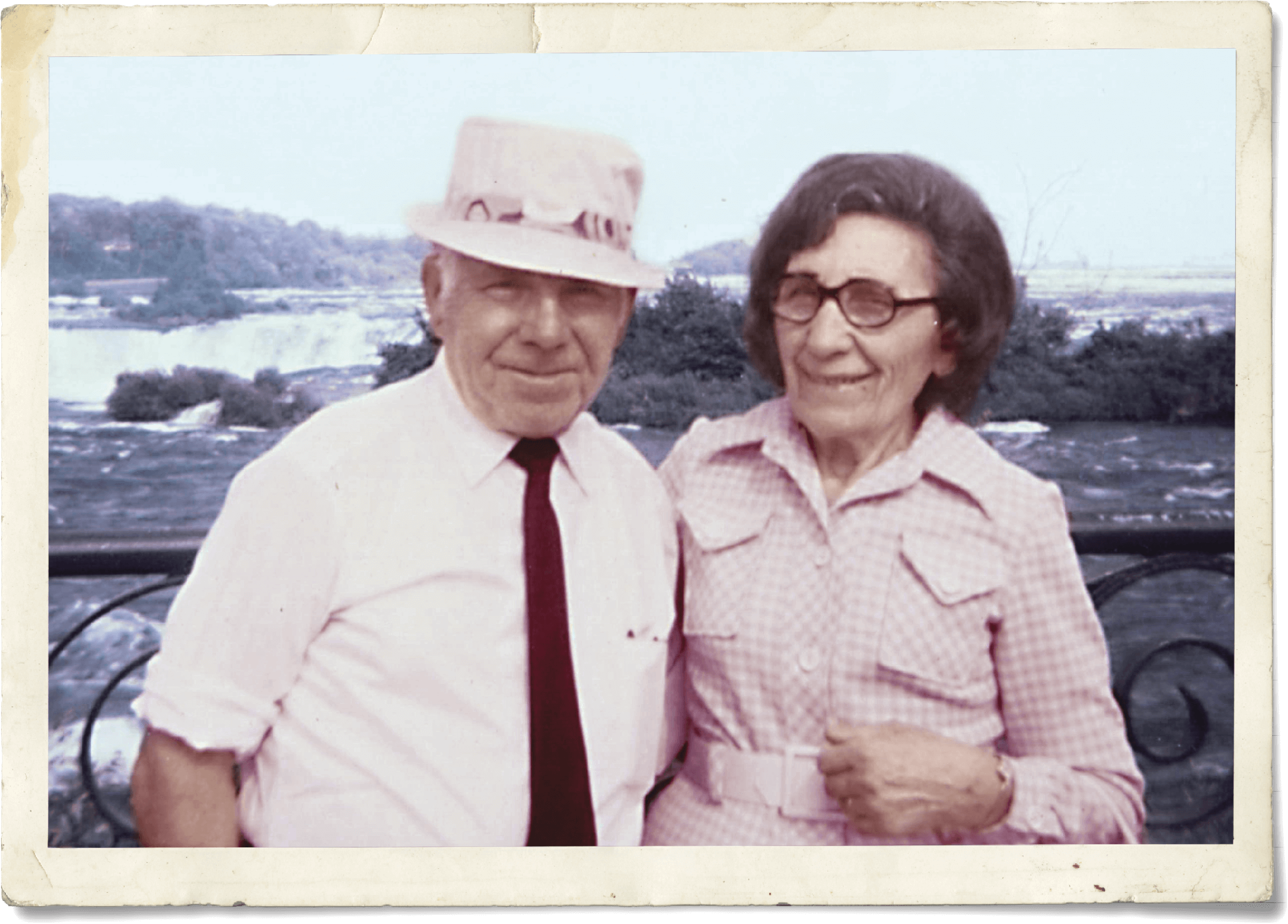 Old photo of Charlotte with her husband