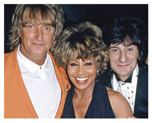 Photo of Stewart with Tina Turner and Ronnie Wood