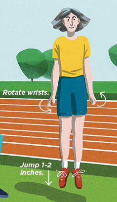 Illustration of a woman jumping in place