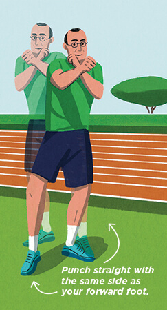 Illustration of a man boxing the air