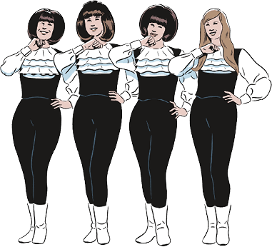 Illustration of The Shangri-Las members