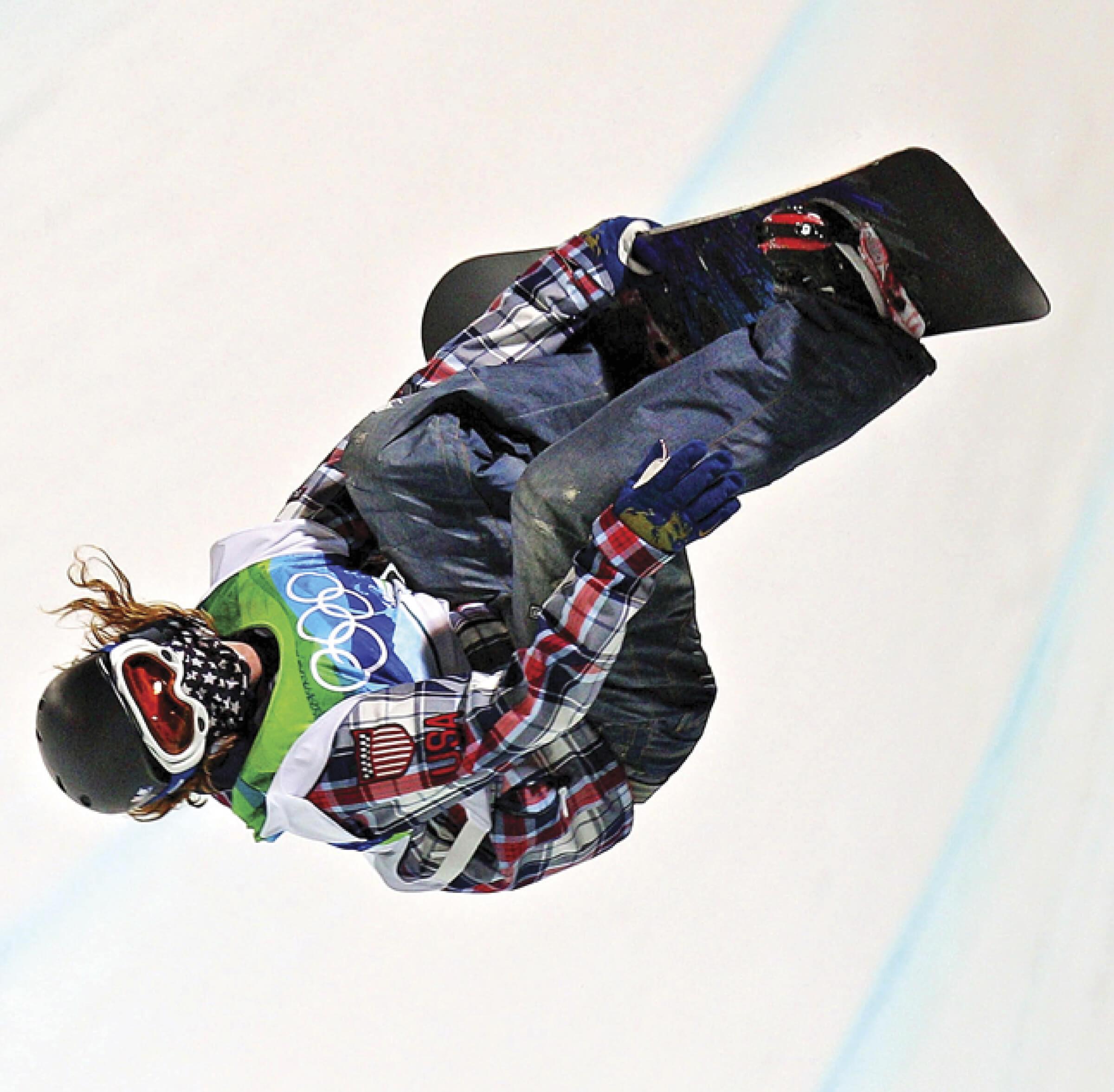 Photo of Shaun White on snowboard