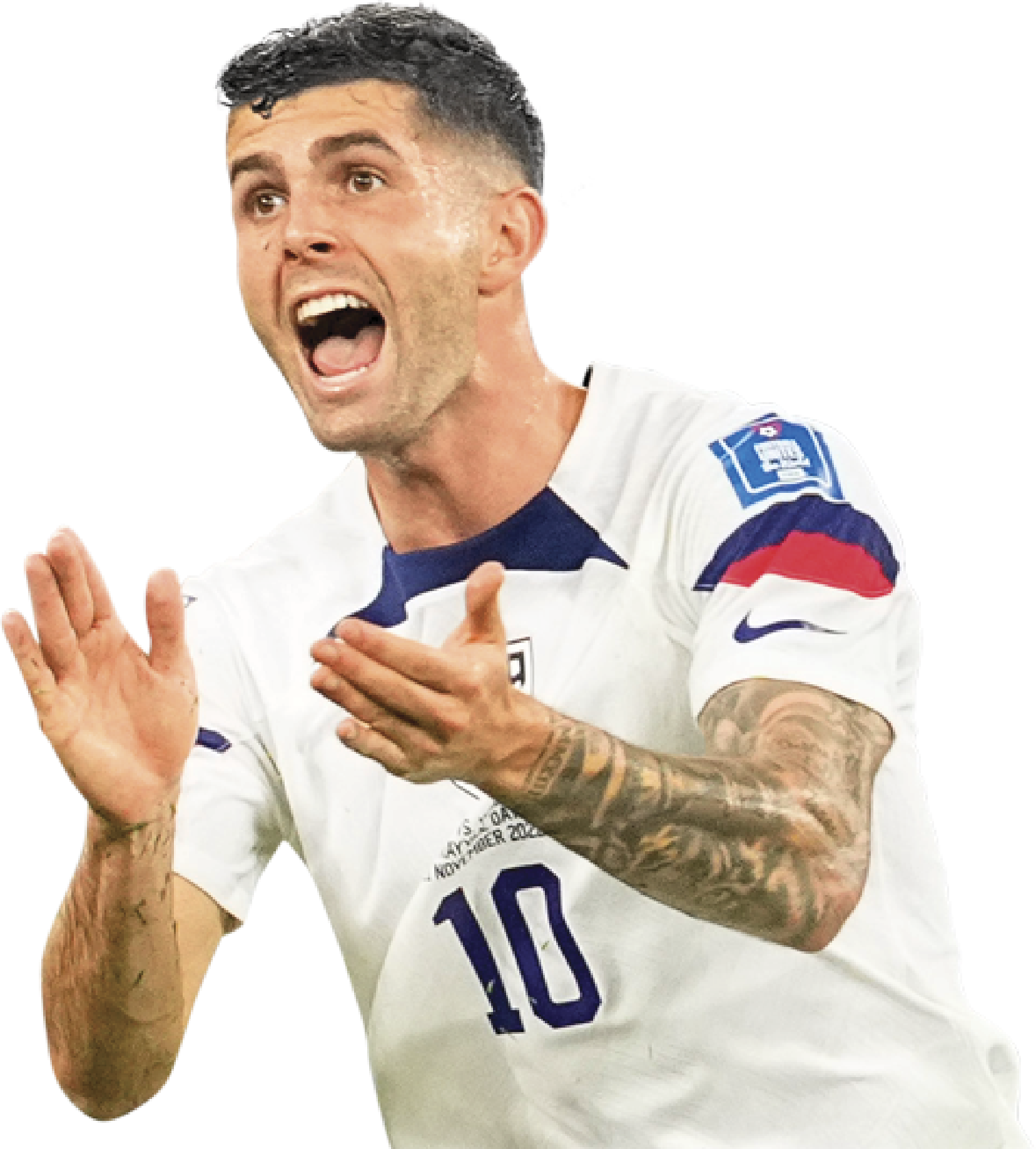 Image of Christian Pulisic running and cheering 