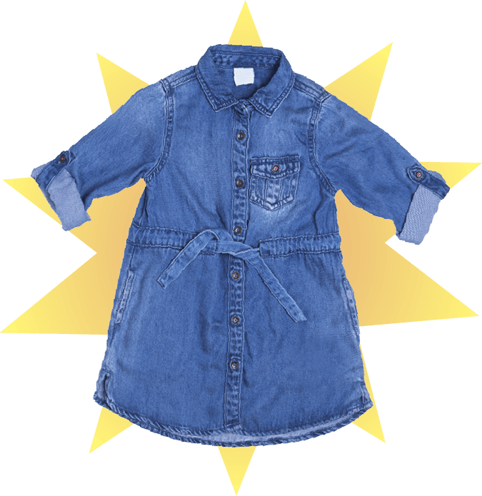 A denim dress with a flattering denim belt 