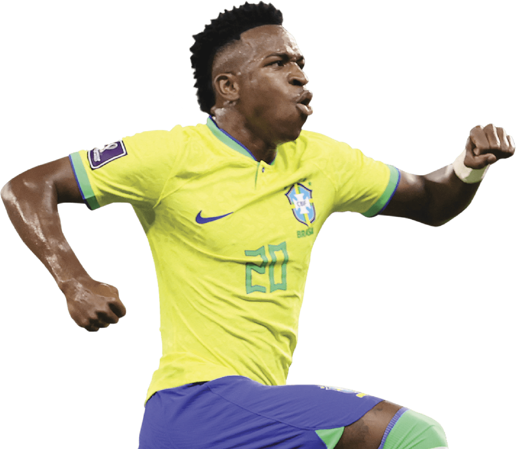 Image of Vinícius Júnior running in his team jersey 