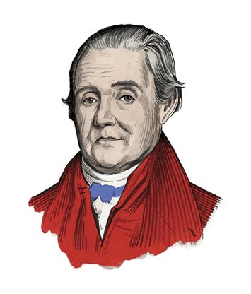 Illustrated portrait of Noah Webster 