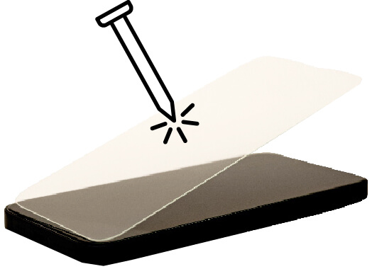 A phone with a screen protector on it.
