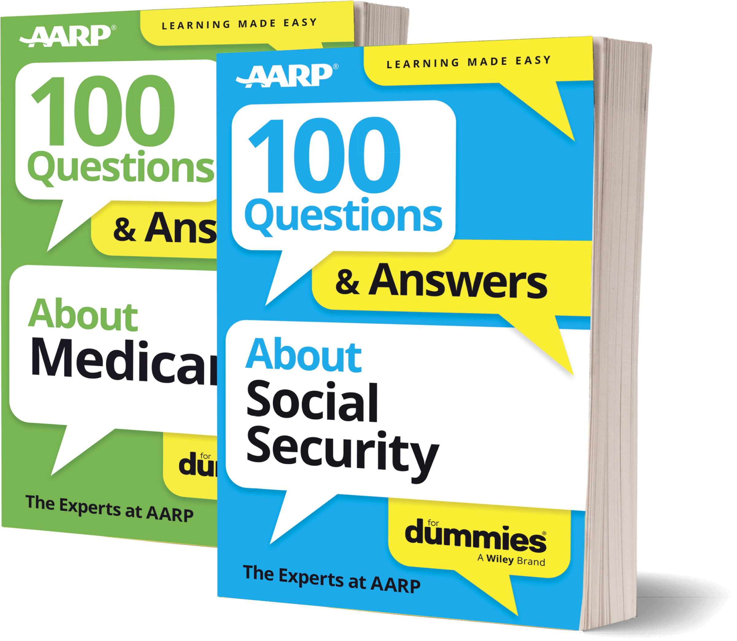 Image of the books 100 Questions and Answers about Social Security and 100 Questions and Answers about Medicare.